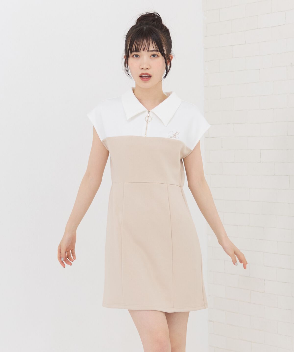 REDYAZEL「バイカラーポロミニワンピース」|ワンピース|