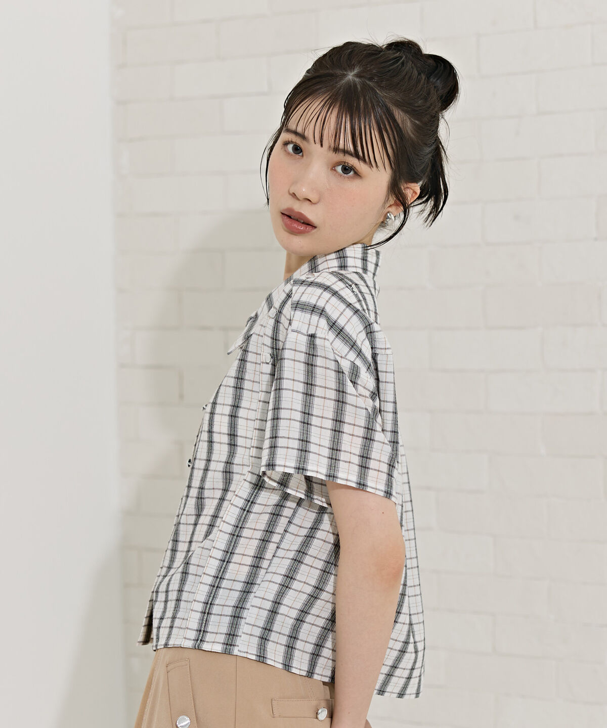 REDYAZEL「2WAYスリーブチェックトップス」|シャツ・ブラウス|