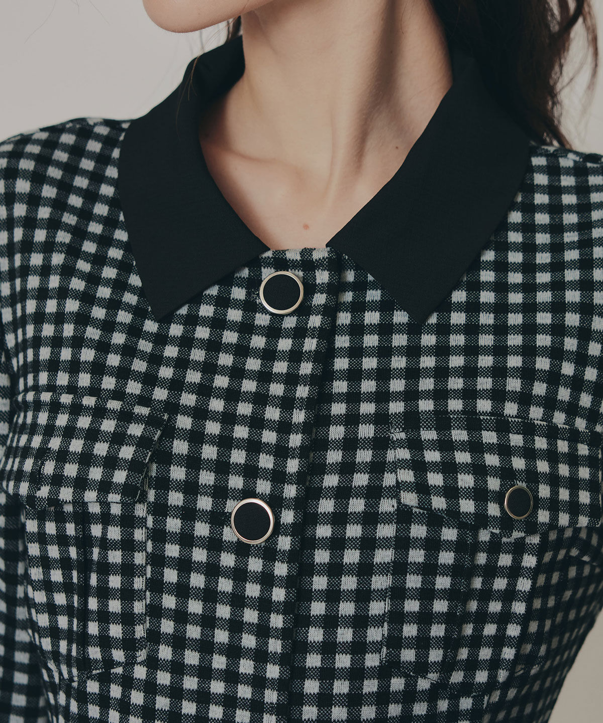 REDYAZEL「チェックバイカラーカットミニワンピース」|ワンピース|