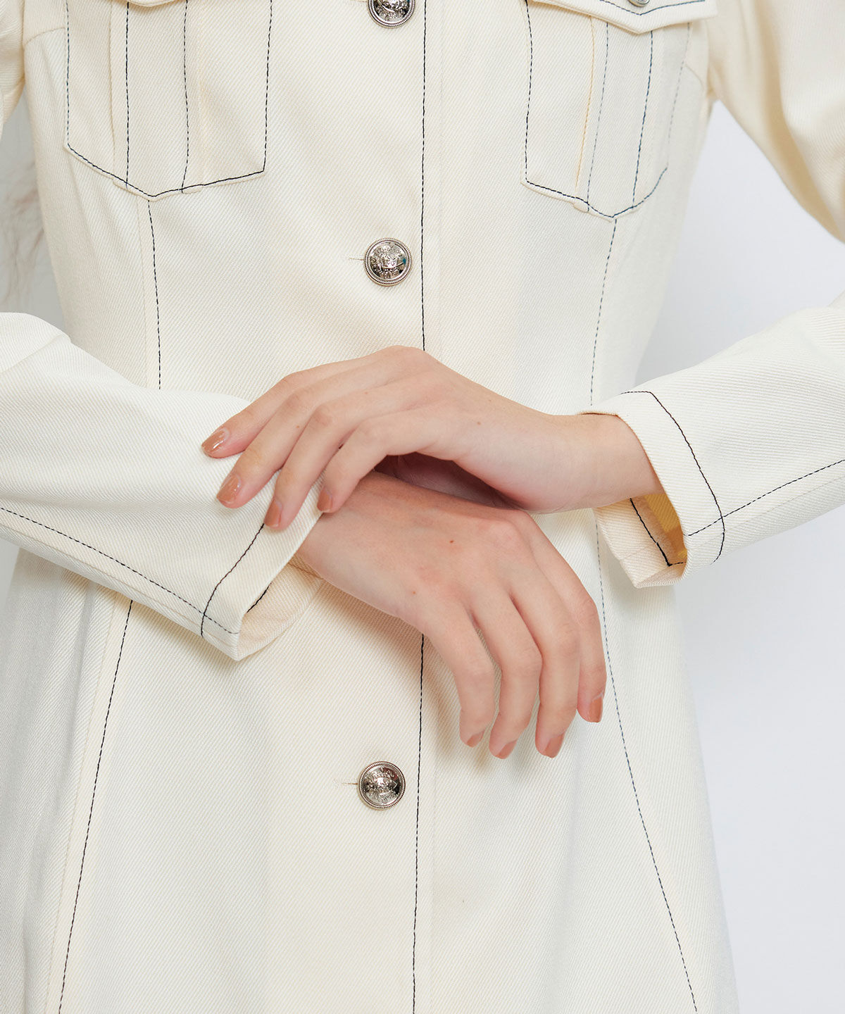 REDYAZEL「デニムステッチミニシャツワンピース」|ワンピース|