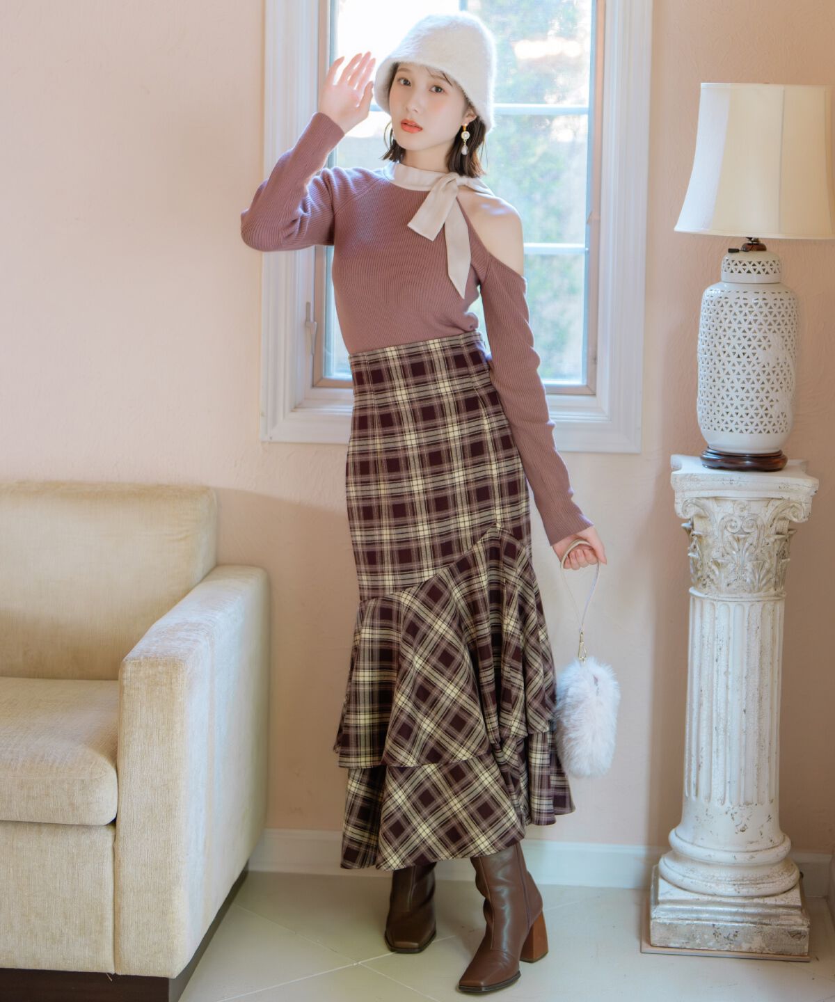 WILLSELECTION「ボリュームヘムティアードスカート」|フレア|