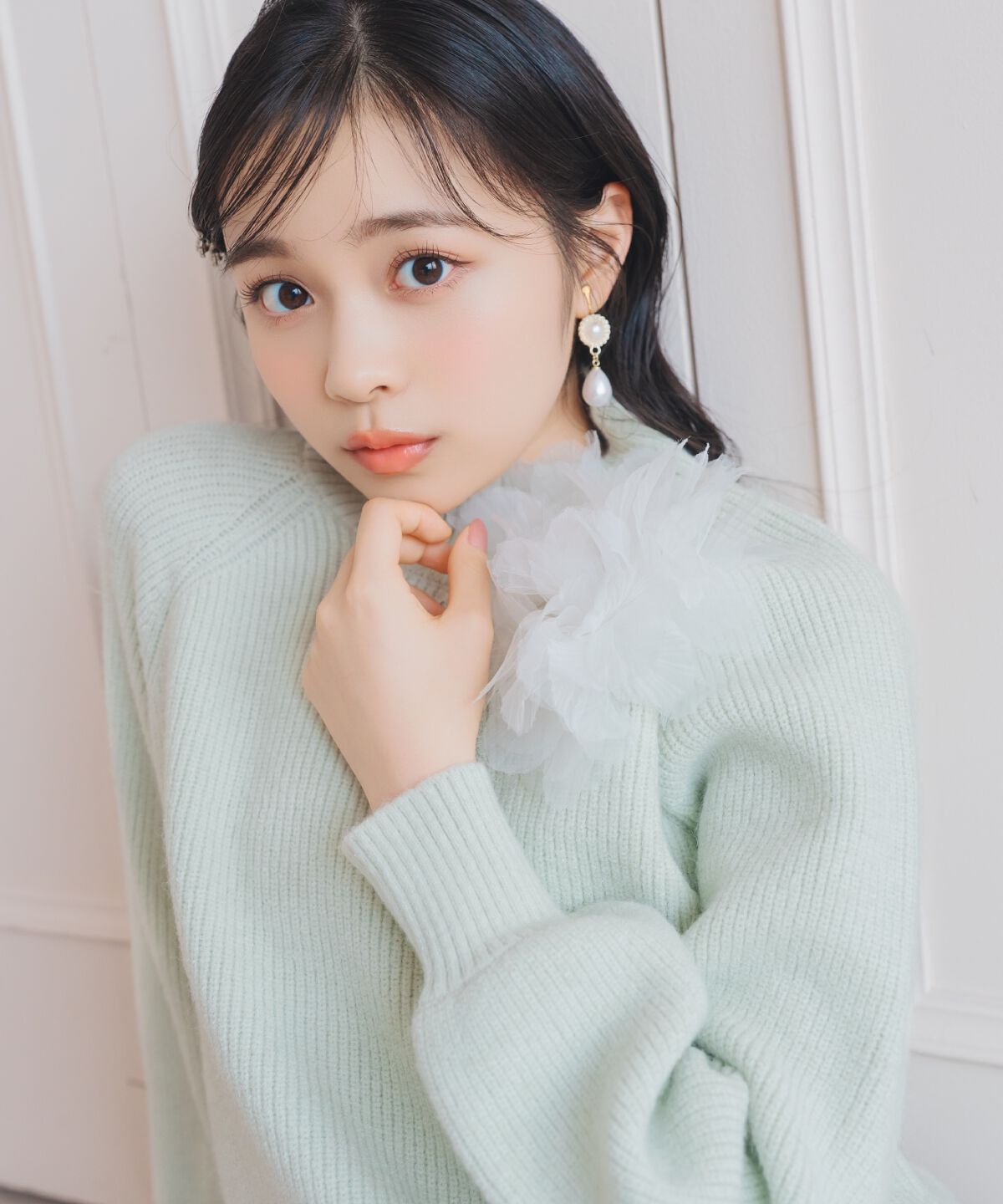 WILLSELECTION「フラワーモチーフボトルネックニット」|ニット・セーター|ミント