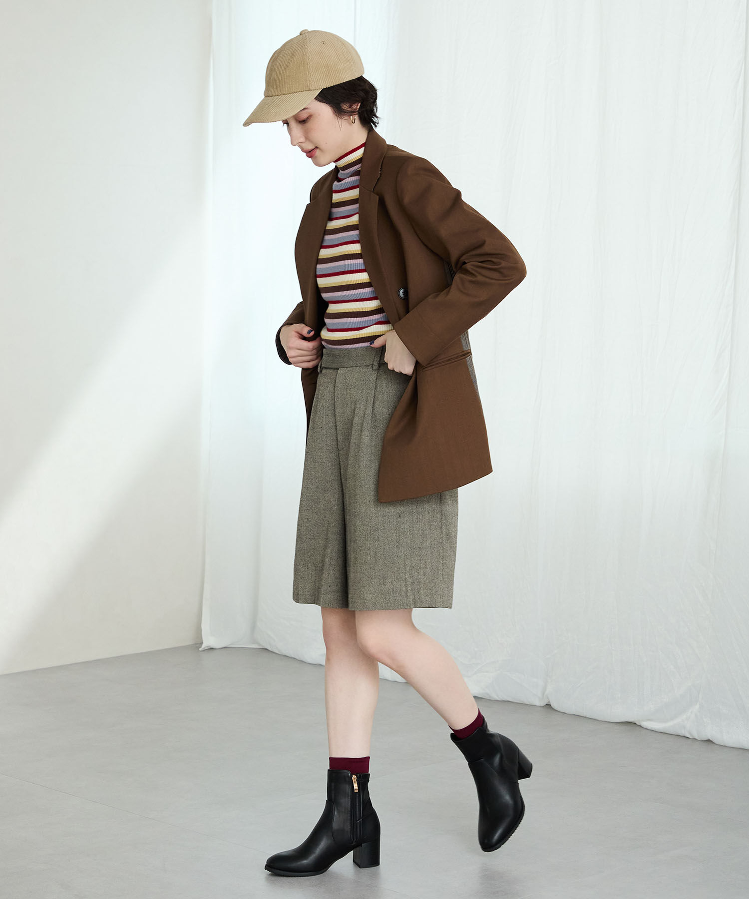 ORiental TRaffic「【 美脚 】 チャンキー ヒール ミドル ブーツ/31408 ヒール6ｃｍ 太ヒール 定番人気」|ショートブーツ|