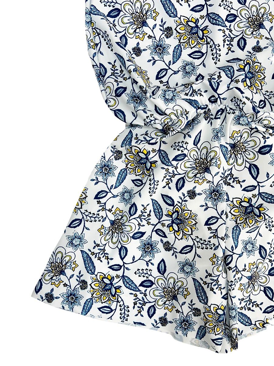 Riberce「【大人水着】更紗柄タンクオールインワン水着」|コンビネゾン|