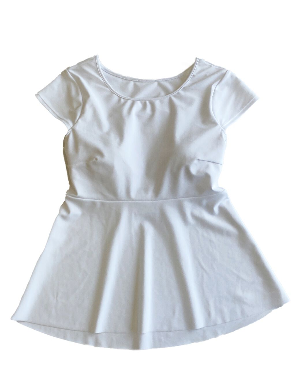 ALBOVE「耐塩素素材無地ベーシックキャップスリーブブラトップス」|ビキニトップス|ホワイト