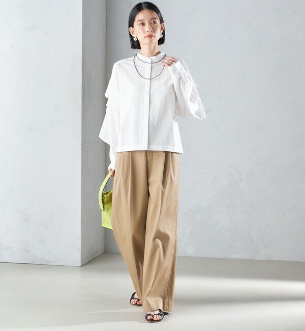 SHIPS for women「〈手洗い可能〉近江晒 タイプライター ラッフル ブラウス 24SS ◇」|シャツ・ブラウス|