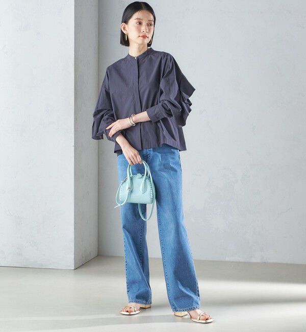 SHIPS for women「〈手洗い可能〉近江晒 タイプライター ラッフル ブラウス 24SS ◇」|シャツ・ブラウス|