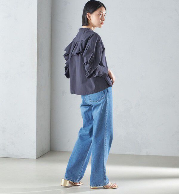 SHIPS for women「〈手洗い可能〉近江晒 タイプライター ラッフル ブラウス 24SS ◇」|シャツ・ブラウス|