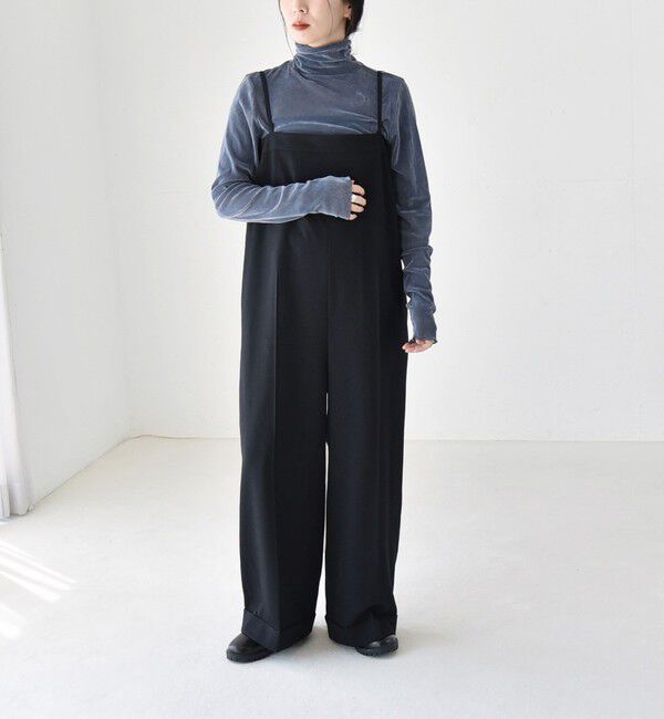 quaranciel「quaranciel:〈手洗い可能〉キャミ ワイド サロペット（セットアップ対応）」|オールインワン|