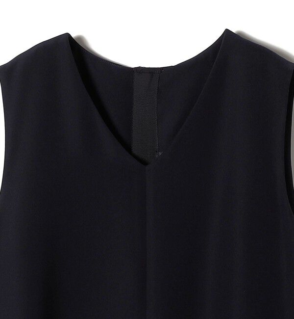 SHIPS for women「little black: リュクス エア ノースリーブ フレア ロング ワンピース（セレモニー対応可）」|ワンピース|