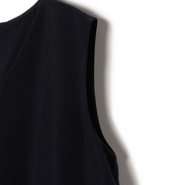 SHIPS for women「little black: リュクス エア ノースリーブ フレア ロング ワンピース（セレモニー対応可）」|ワンピース|