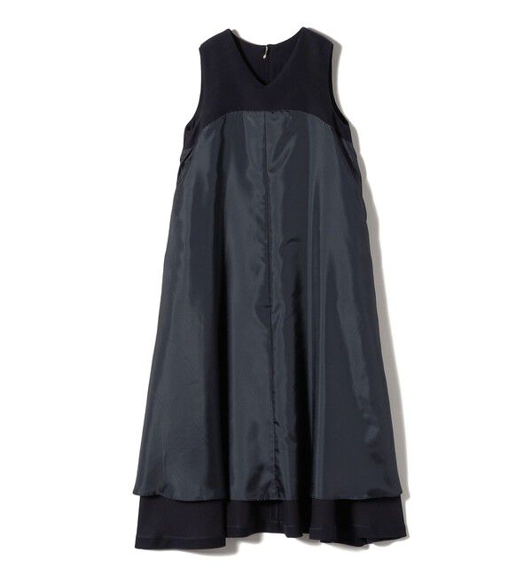 SHIPS for women「little black: リュクス エア ノースリーブ フレア ロング ワンピース（セレモニー対応可）」|ワンピース|