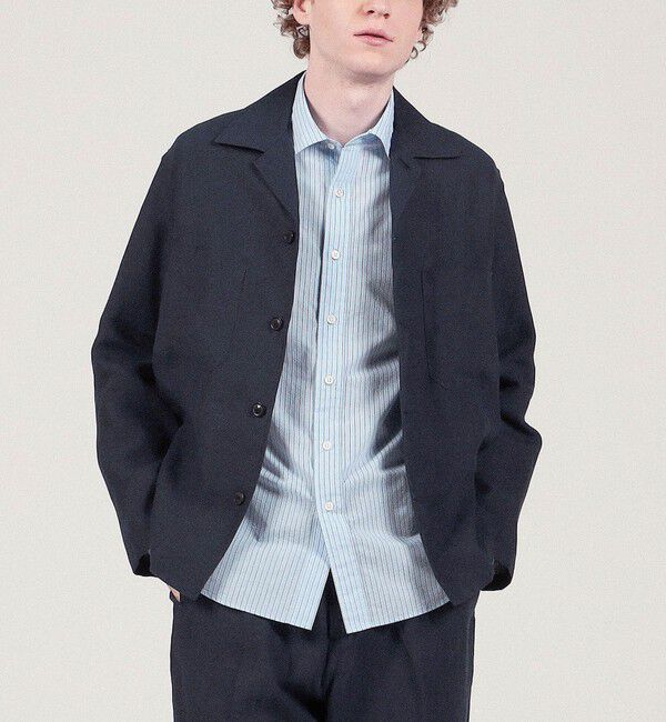 TOMORROWLAND MENS「ベルジャンリネン シャツアウター」|ブルゾン・スタジャン|