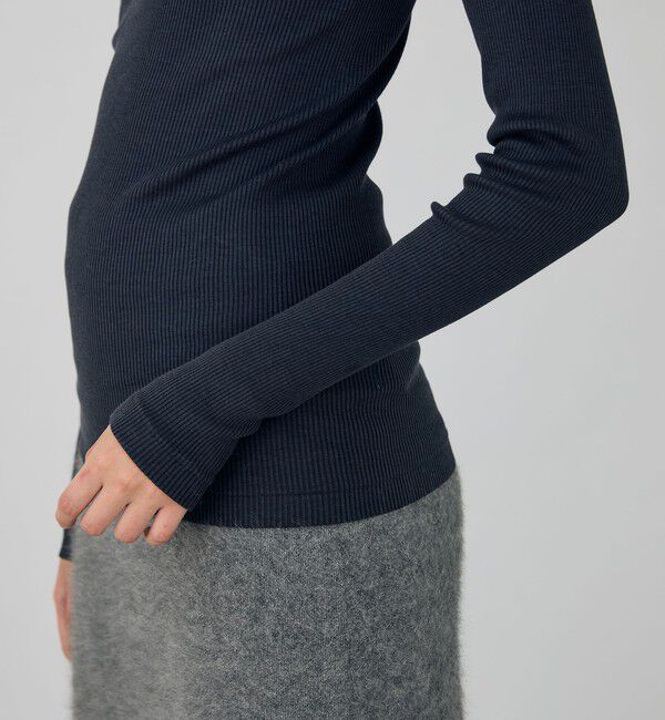 DES PRES「シルクコットンリブ ハイネックプルオーバー」|Tシャツ・カットソー|