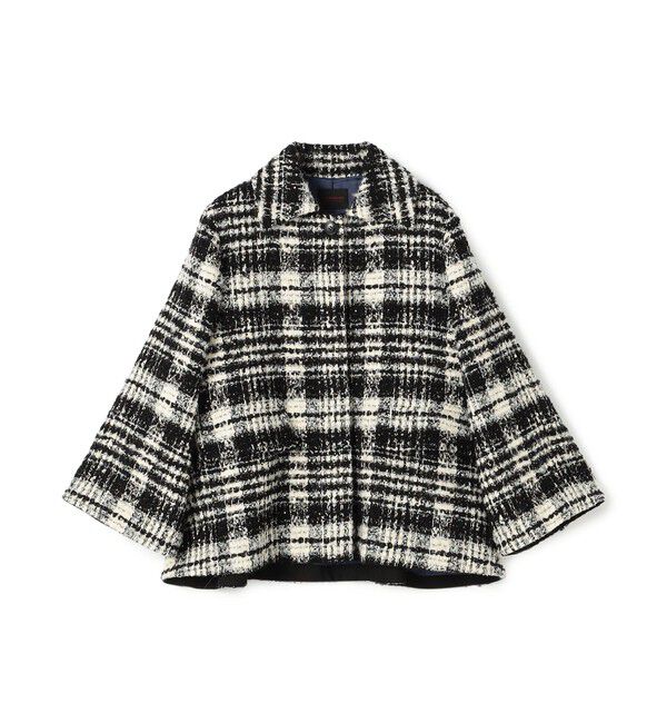 TOMORROWLAND collection「オーロラグレンチェック Aラインコート」|その他|18 ブラック系