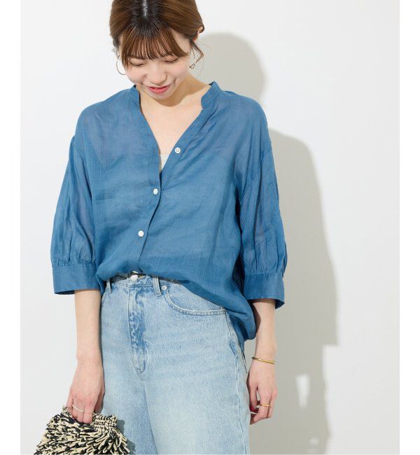 JOURNAL STANDARD relume「ラミーギャザースリーブブラウス」|シャツ・ブラウス|ブルー B