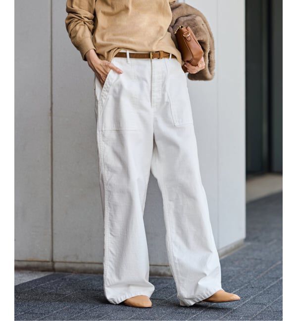 FRAMeWORK「≪追加≫ミリタリースラブバックサテンベイカーパンツ3」|カーゴ|