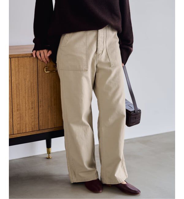 FRAMeWORK「≪追加≫ミリタリースラブバックサテンベイカーパンツ3」|カーゴ|