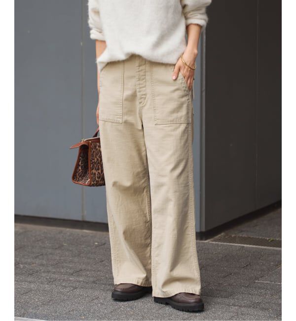 FRAMeWORK「≪追加≫ミリタリースラブバックサテンベイカーパンツ3」|カーゴ|