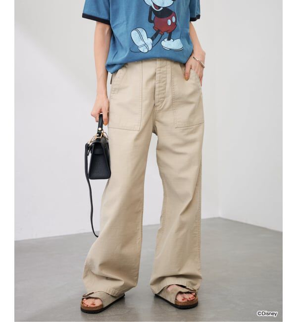 FRAMeWORK「≪追加≫ミリタリースラブバックサテンベイカーパンツ3」|カーゴ|