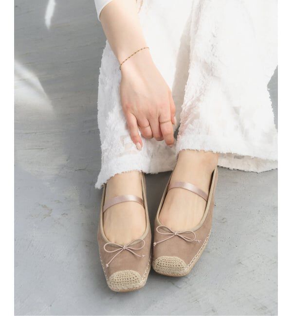  「《追加予約》スクエアエスパドリーユバレエ」|バレエシューズ|ベージュ