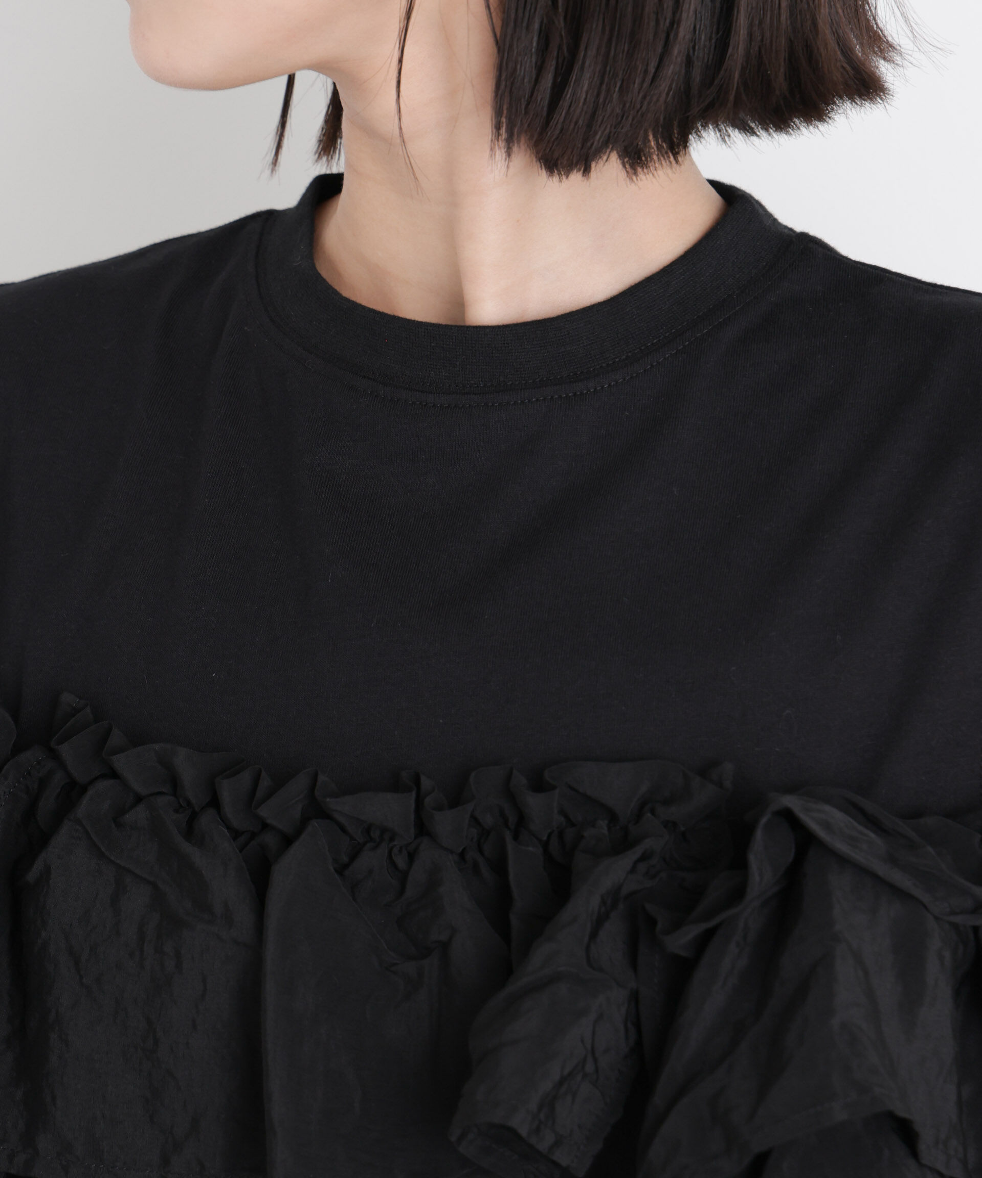 nano･universe「3wayデザインフリルコンビカットトップス」|Tシャツ・カットソー|