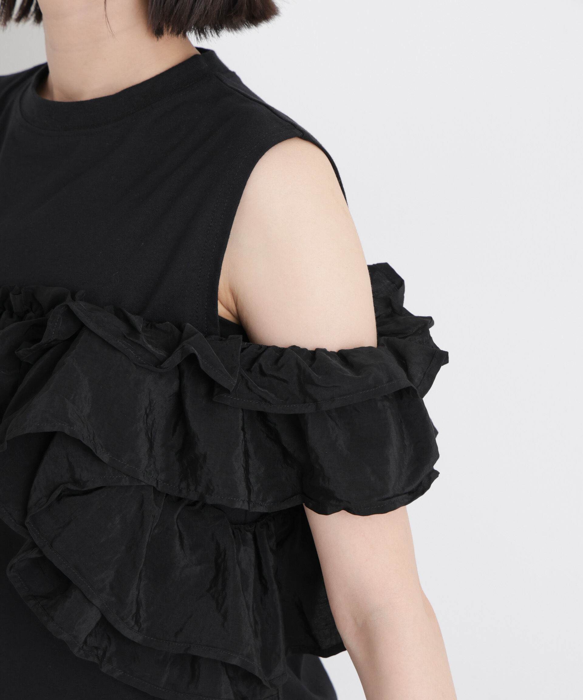 nano･universe「3wayデザインフリルコンビカットトップス」|Tシャツ・カットソー|