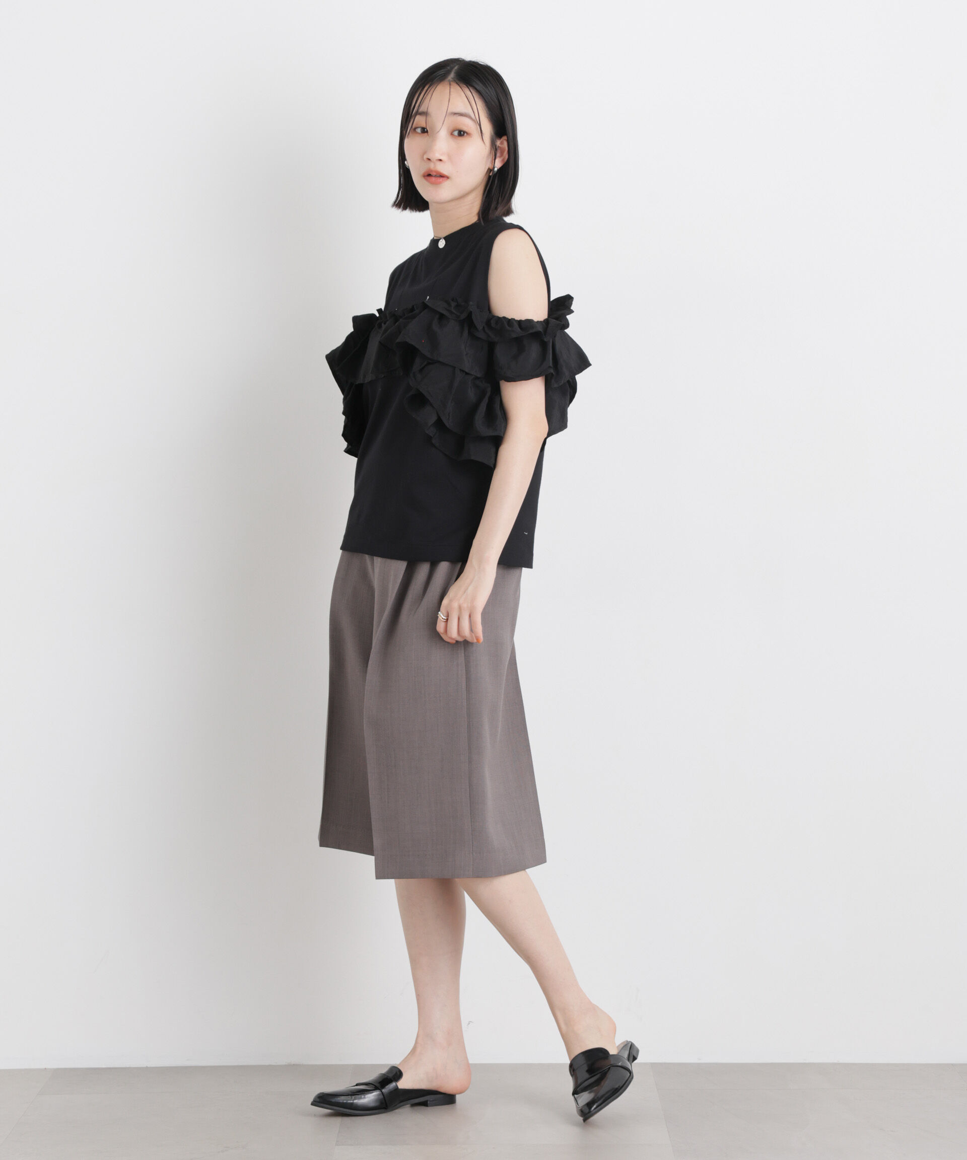 nano･universe「3wayデザインフリルコンビカットトップス」|Tシャツ・カットソー|