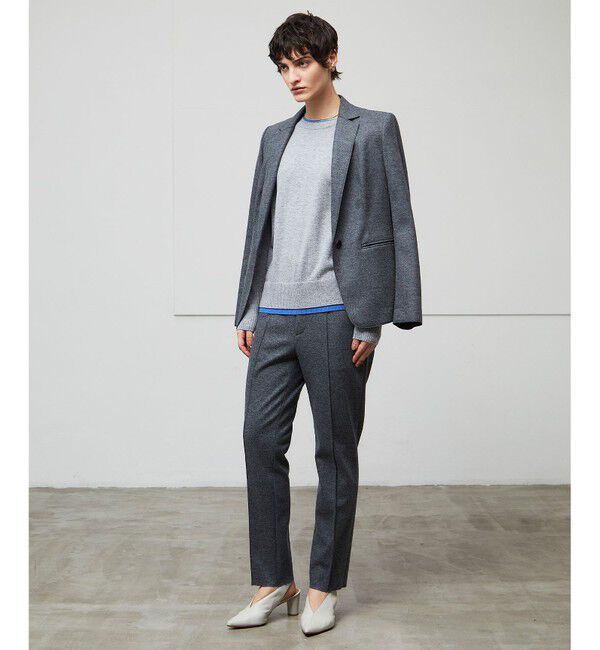 BEIGE,「【洗える】POMPE / ウールカシミヤ配色リブクルーネック」|ニット・セーター|