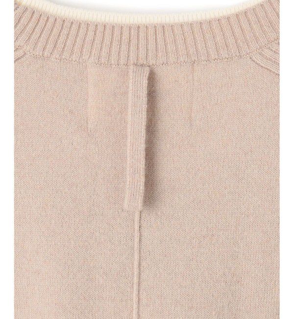 BEIGE,「【洗える】POMPE / ウールカシミヤ配色リブクルーネック」|ニット・セーター|