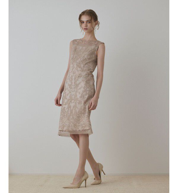 GRACE CONTINENTAL「コ－ド刺繍タイトドレス」|ドレス|