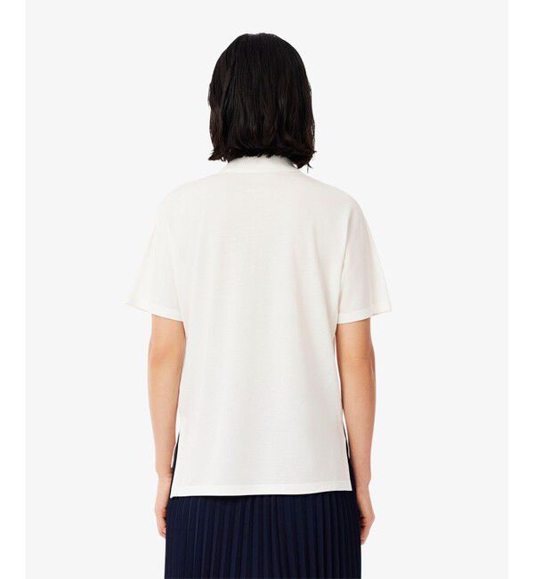 LACOSTE「サイドスリット スキッパーネック ドレープポロシャツ」|ポロシャツ|