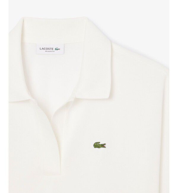 LACOSTE「サイドスリット スキッパーネック ドレープポロシャツ」|ポロシャツ|