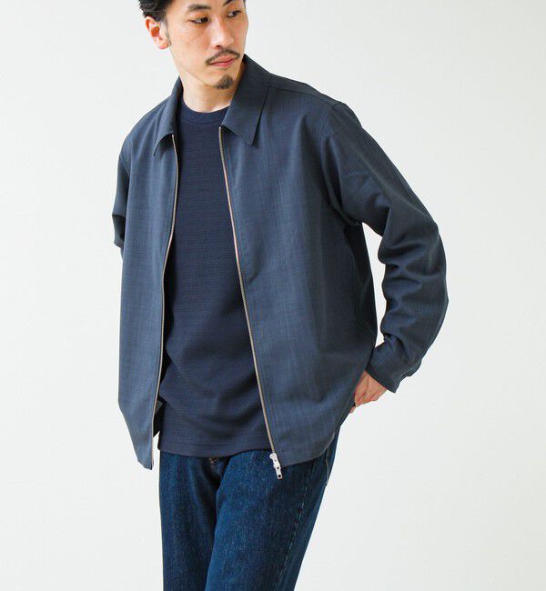 GLOSTER「【きれい見え快適素材】ドライポリ Classy Zipシャツ」|シャツ・ブラウス|チャコールグレー