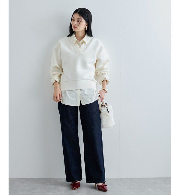 VIS「もちっとふわふわスフレタッチニュアンスＶネックプルオーバー【洗える】」|その他|