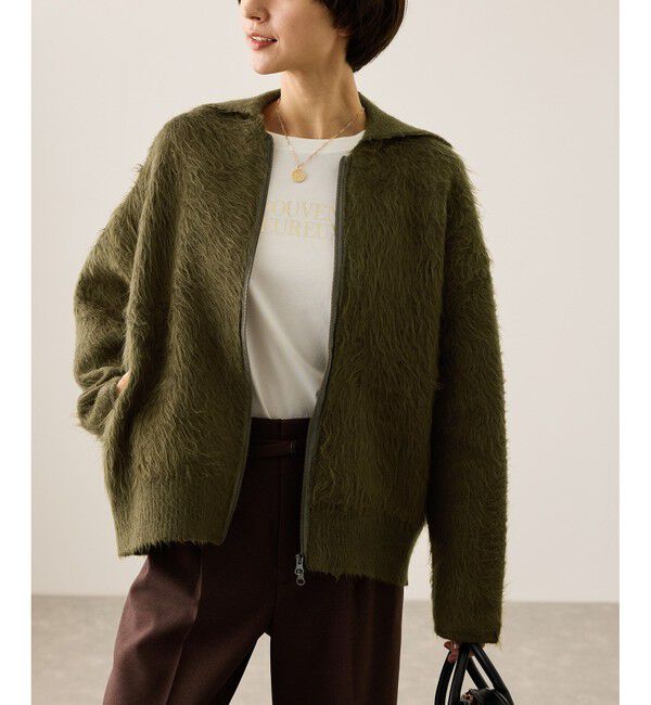 Rope&rsquo;Picnic「【WEB限定】Wジップシャギーニットブルゾン」|ブルゾン・スタジャン|