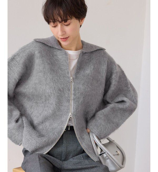 Rope&rsquo;Picnic「【WEB限定】Wジップシャギーニットブルゾン」|ブルゾン・スタジャン|