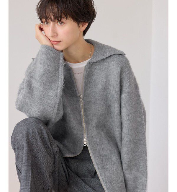 Rope&rsquo;Picnic「【WEB限定】Wジップシャギーニットブルゾン」|ブルゾン・スタジャン|