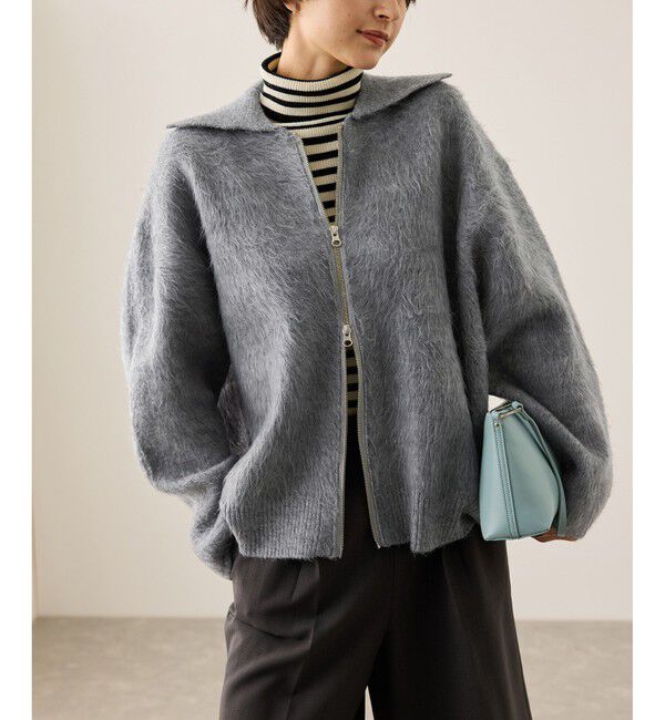 Rope&rsquo;Picnic「【WEB限定】Wジップシャギーニットブルゾン」|ブルゾン・スタジャン|