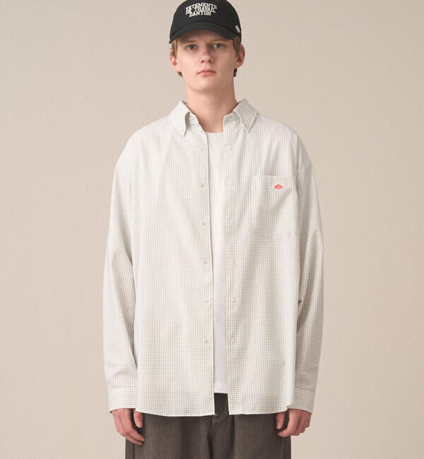 DANTON「DANTON | ポリオックスフォード ボタンダウン長袖シャツ MEN」|シャツ・ブラウス|WHITE系1