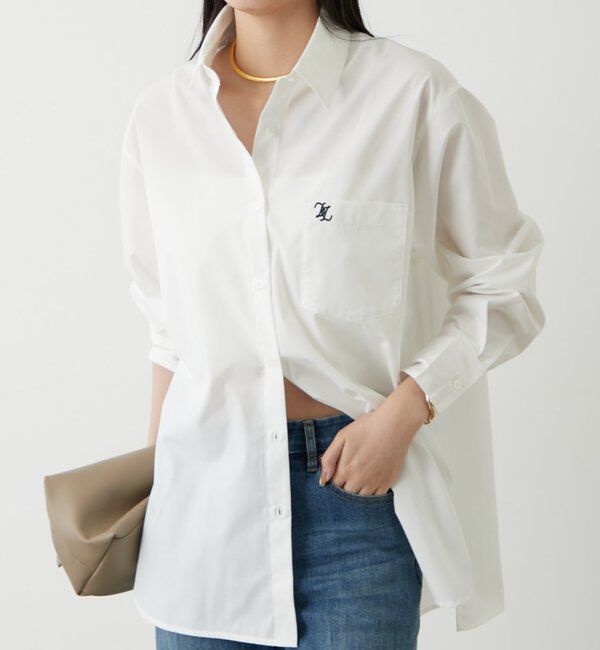  「ロゴ刺繍シャツ」|シャツ・ブラウス|オフホワイト