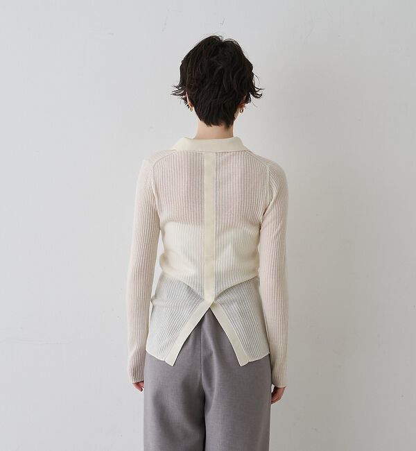 Rouge vif「防縮Wシアーポロリブニット」|ニット・セーター|