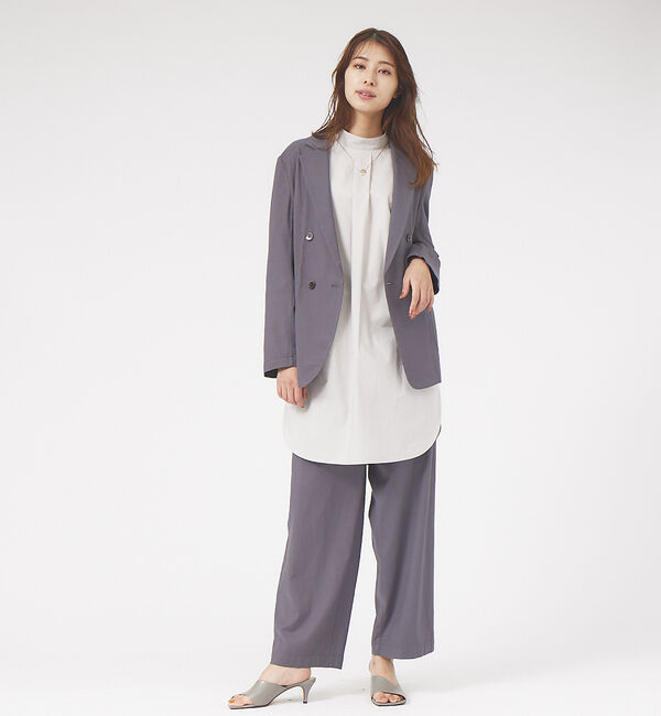 qualite「《セットアップ対応》ブライトリネンダブルジャケット」|テーラードジャケット|