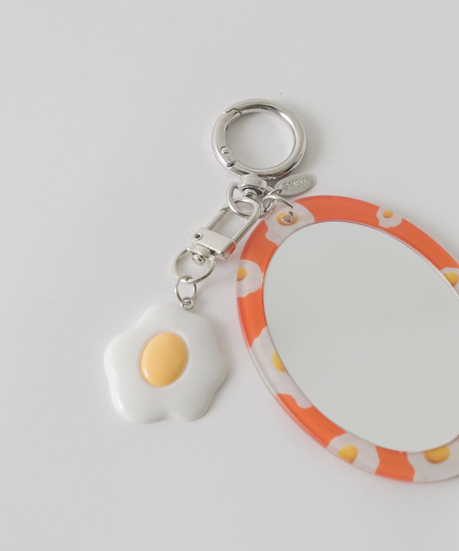 SMELLY「モチーフ＆ミラーキーチェーン」|チャーム・キーホルダー|オレンジ