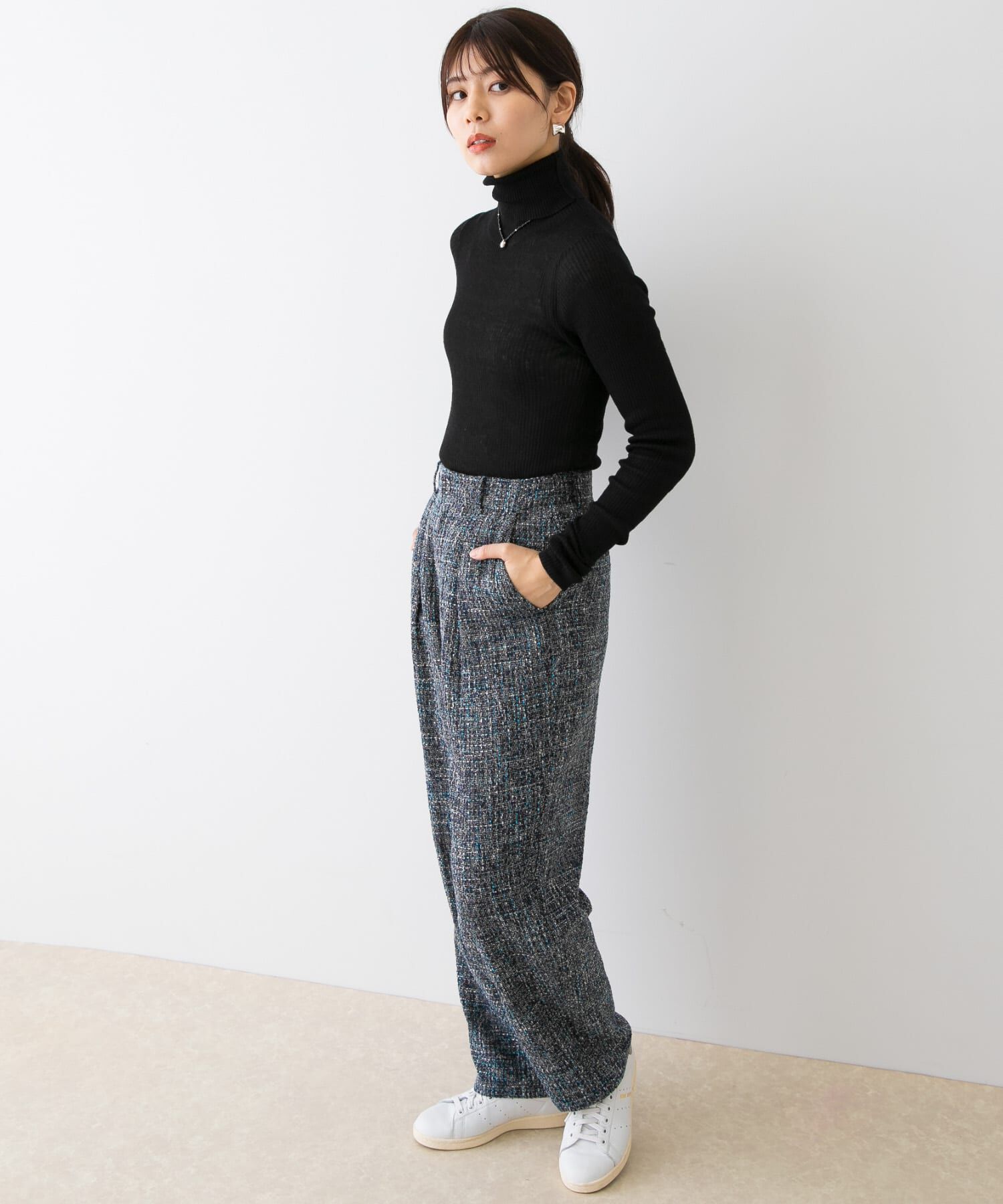 URBAN RESEARCH ROSSO「F by ROSSO　ウォッシャブルシアーリブタートルニット」|ニット・セーター|