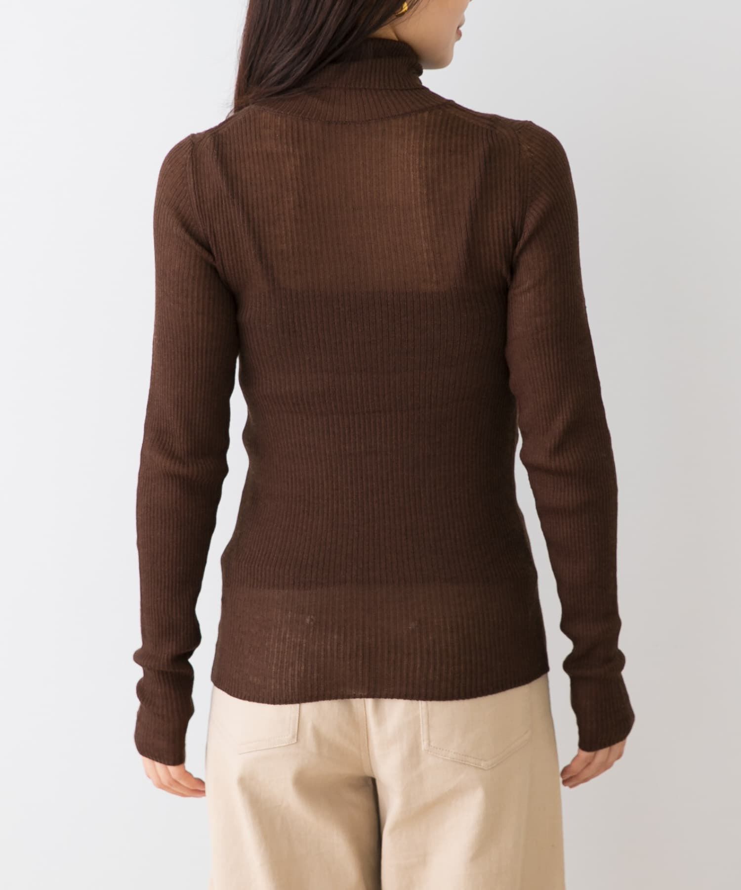 URBAN RESEARCH ROSSO「F by ROSSO　ウォッシャブルシアーリブタートルニット」|ニット・セーター|