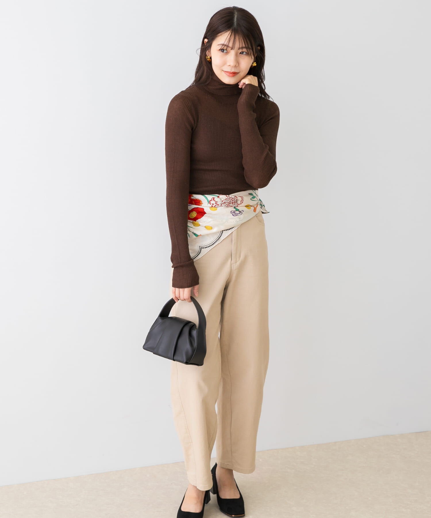 URBAN RESEARCH ROSSO「F by ROSSO　ウォッシャブルシアーリブタートルニット」|ニット・セーター|