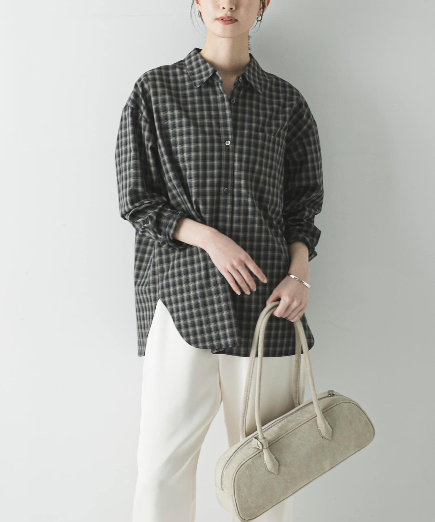 URBAN RESEARCH「レギュラーカラーチェックシャツ」|シャツ・ブラウス|ネイビー