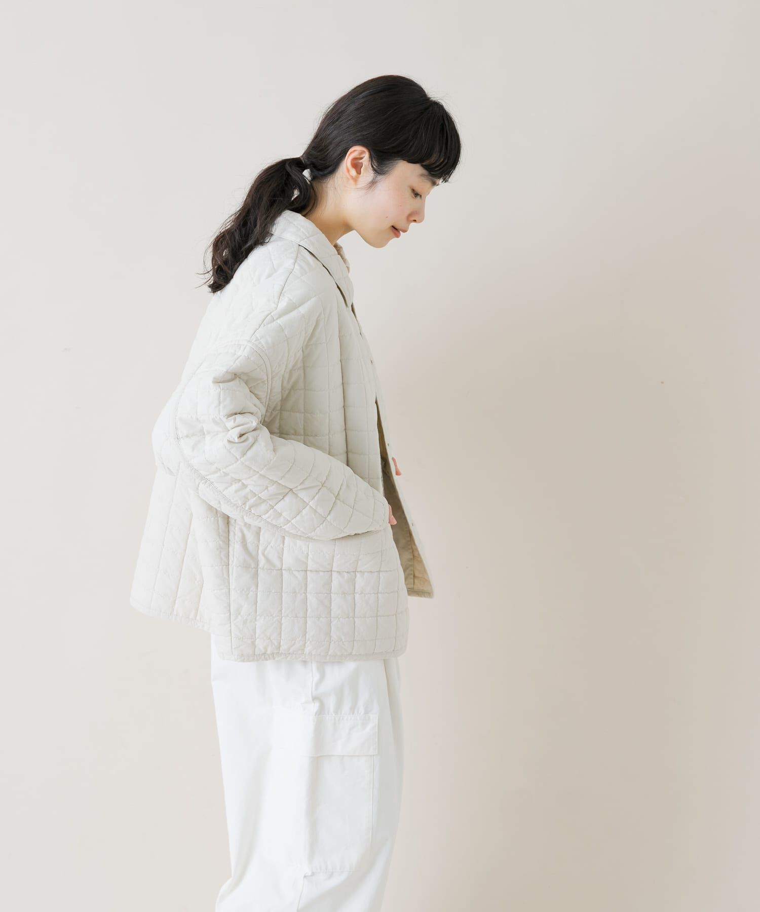 かぐれ「コットンキルトジャケット」|ダウン|