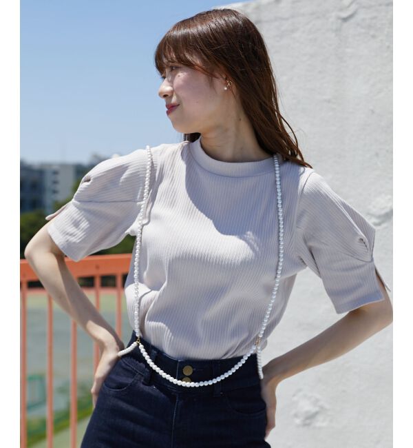 MAJESTICLEGON「タックスリーブトップス」|Tシャツ・カットソー|